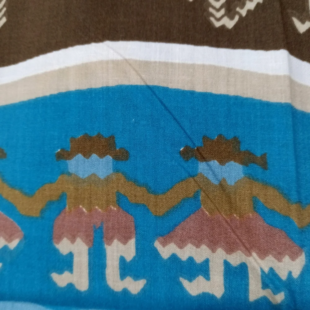 Vintage Full Flat Sheet Burlington Pueblo Southwest No-Iron Percale